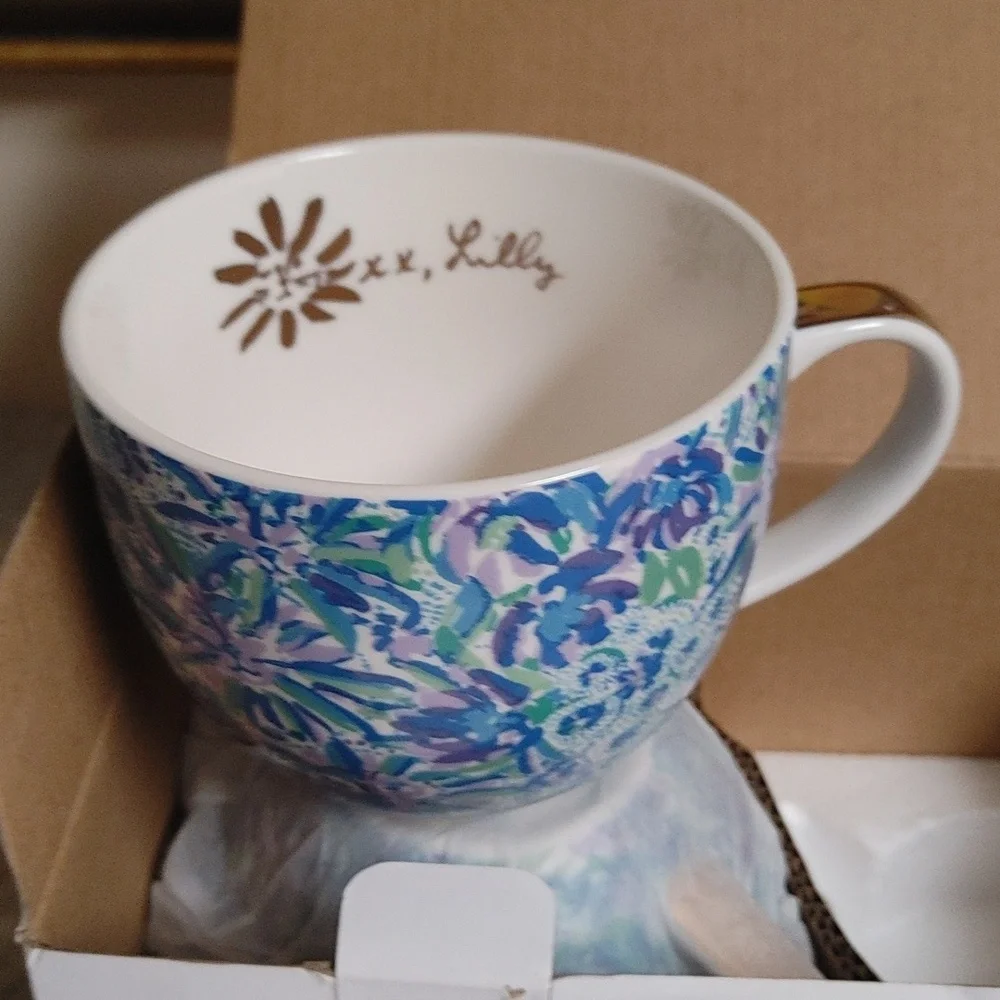 NIB Lilly Pulitzer Ceramic Mugs Set of 2